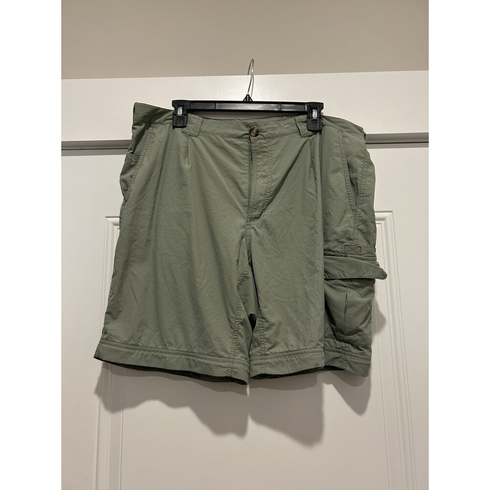 ExOfficio Mens size 38 Cargo Shorts Army Green Nylon Hiking Outdoor Travel Thin
